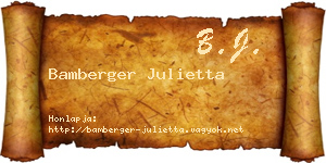 Bamberger Julietta névjegykártya